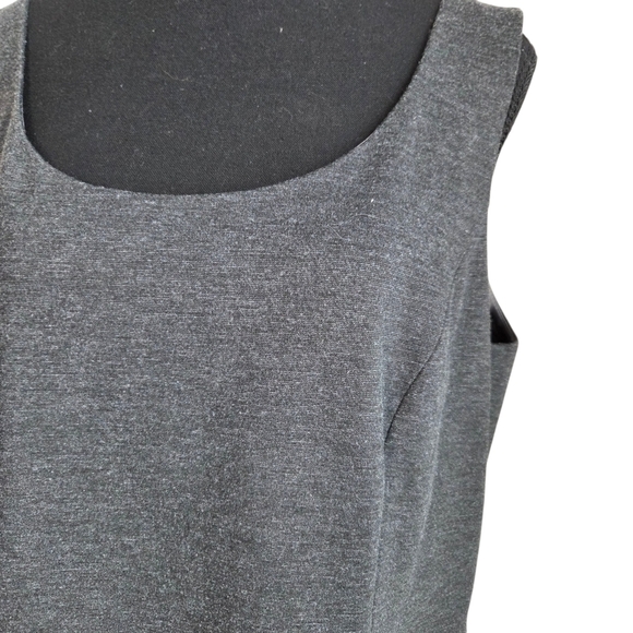 Tahari Charcoal Sleeveless Mini Sheath Dress Size 12 - Picture 3 of 6